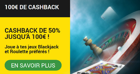 100 € de cashback offert cette semaine par le casino BetFirst.be