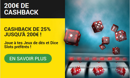 25 % de cashback sur les Dice Slots et les jeux de dés au Casino de betFirst