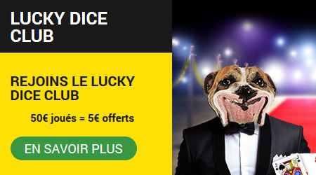 Lucky Dice Club : Jouez 50 euros et gagnez 5 € de bonus