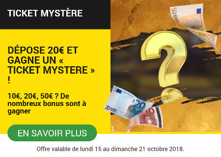 Faites un dépôt et gagnez un « Ticket Mystère »