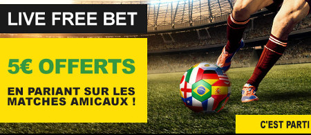Misez en live et gagnez un pari live de 5 € gratuit