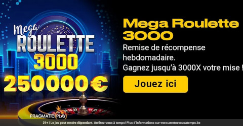 Mega Roulette 3.000 : 250.000 euros tomberont sur le casino Bwin