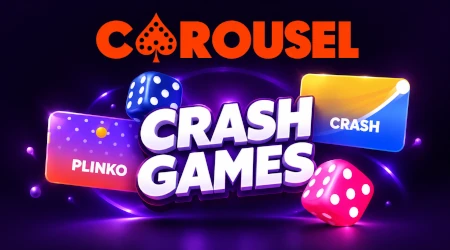 Carousel met en avant une rubrique &laquo; Crash Games &raquo; avec 15 jeux