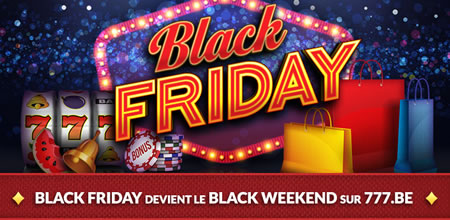 Black WeekEnd sur 777.be : spins gratuits et cashbacks pendant 3 jours