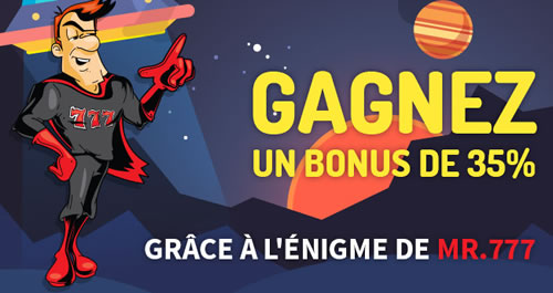 35 % de bonus sur casino777.be avec le code SUPERMAN