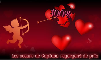 100 % de bonus offerts à l'occasion de la Saint Valentin dans le Casino 777