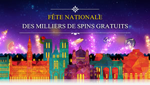 6.300 free spins offerts pour la Fête Nationale par la Casino 777