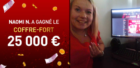 Naomi a ouvert le coffre-fort du casino777 et gagne 25.000 €