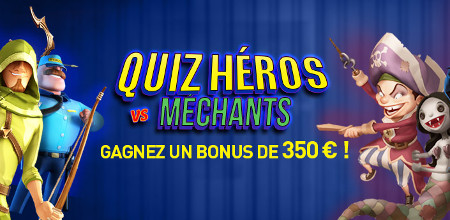 350 € de bonus sur le casino777 avec le Quiz Héros vs Méchants