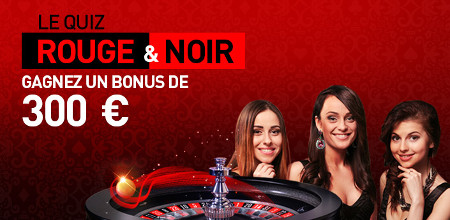 Quiz Rouge et Noir du Casino777 : 300 € de bonus à gagner