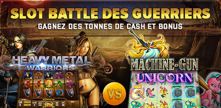 Casino 777 Slot Battle : Machine Gun Unicorn et Heavy Metal Warriors