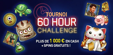 Du cash et des spins gratuits à gagner lors du tournoi 60 Hour Challenge
