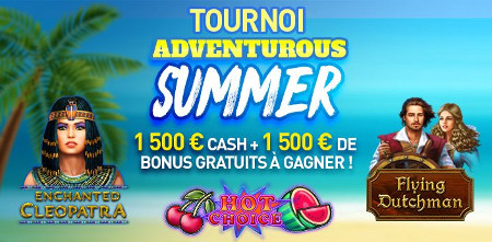 Du cash et des bonus à gagner lors du tournoi Adventurous Summer