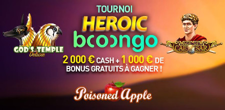 Du cash et du bonus avec le tournoi Heroic Booongo