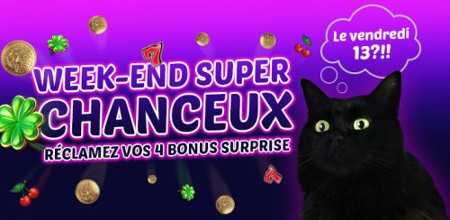 Pour le vendredi 13 mai le Casino 77 vous offre 1 bonus par jour