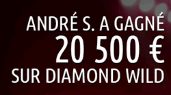 André S. a décroché un jackpot de 20.500 € en jouant à Diamond Wild sur Casino777 !