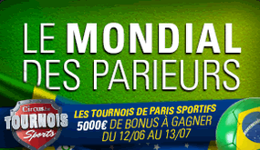 Mondial des Parieurs : 5000 € de bonus à gagner pendant le tournoi de paris sportifs de Circus