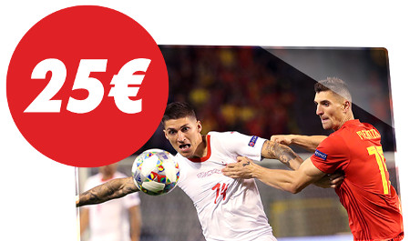 25 € de freebet offert pour le match Suisse x Belgique