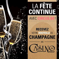 Une bouteille de champagne offerte au casino de Namur par Circus.be