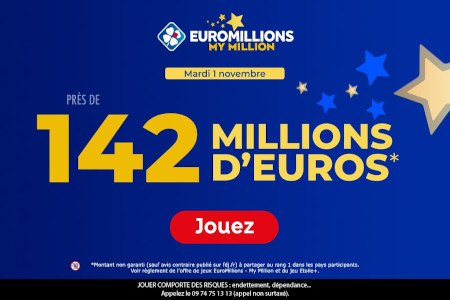 Euromillions : Le jackpot de 142 millions
