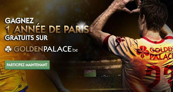 Un an de paris sportifs gratuits offerts sur GoldenPalace.be