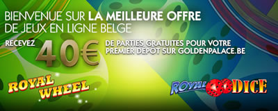 40 € parties gratuites en plus de votre bonus premier dépôt sur GoldenPalace.be