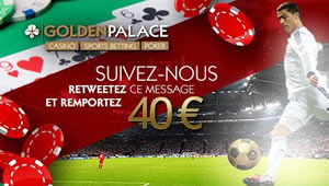 GoldenPalace.be offre 40 euros à ses followers Twitter