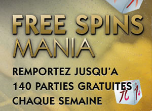 Free Spins Mania sur Golden Palace (140 € par semaine)