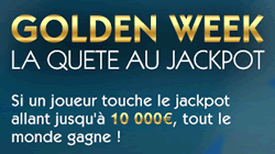 Le jackpot jusqu'à €  10 000 en jeu pour la Golden Week