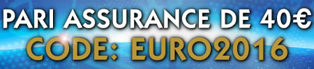 Code EURO2016 : Pari sans risque de 40 euros sur  goldenpalace.be