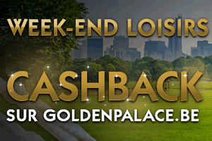Offre cash back le week-end sur la salle de jeux en ligne Golden Palace