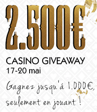 2500 € Casino Giveaway sur GoldenPalace.be du 17 au 20 mai  2013