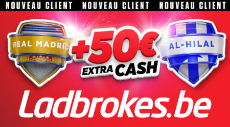 Nouveaux joueurs : 50 € cash à gagner sur le match Real Madrid - Al-Hilal chez Ladbrokes