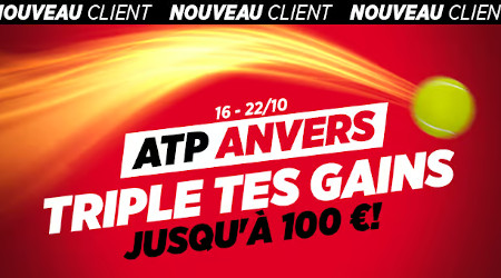 ATP Anvers : Triplez vos gains avec le bookmaker  Ladbrokes