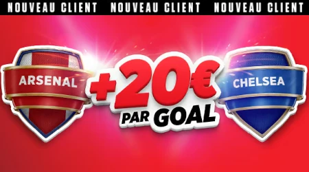 Arsenal x Chelsea : pariez 5 &euro; et gagnez jusqu'&agrave; 100 &euro; en cash selon le nombre de buts