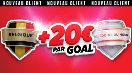 Belgique x Macédoine du Nord :  Boostez vos gains de 20 euros par but marqué avec Ladbrokes