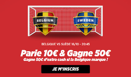 Belgique x Suède : Gagnez 50 euros avec Ladbrokes