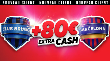 FC Bruges x Barcelone : 50 euros si un but et 80 euros si marqué  par Bruges avec Ladbrokes