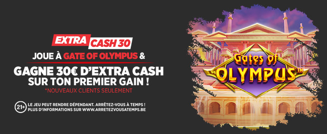 Extra cash 30 € sur le jeu Gates of Olympus du Casino Ladbrokes