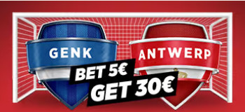 Genk x Antwerp : Pariez 5 € et gagnez 30 € si Genk  marque en pariant avec Ladbrokes