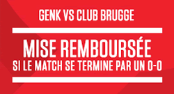 KRC Genk x FC Bruges pari rembourse