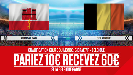 Gibraltar x Belgique : Gagnez 60 € si les Diables rouges gagnent