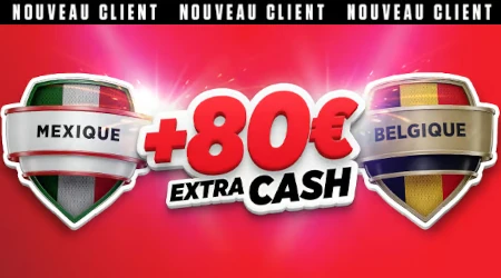 Mexique x Belgique : 5 &euro; mis&eacute;s, jusqu'&agrave; 80 &euro; cash &agrave; gagner chez Ladbrokes