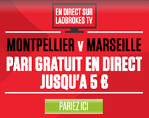 Montpellier x Marseille 5 € de pari gratuit sur Ladbrokes.be