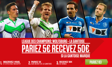 Wolfsburg x La Gantoise : Gagnez 50 € de bonus sur Ladbrokes