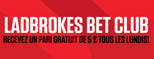 Ladbrokes.be offre un pari gratuit hebdomadaire de 5 € pour les membres de son  Bet Club