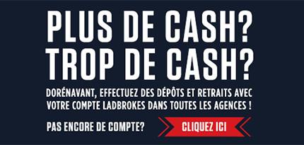 Retirer et déposer de l'argent cash dans les agences belges Ladbrokes