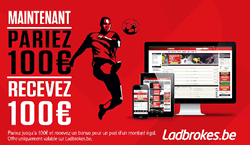 Vidéo de la publicité des 100 € de paris offerts par Ladbrokes.be