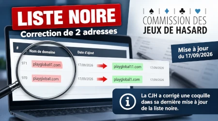 Liste noire de la CJH : deux adresses PlayGlobal corrig&eacute;es apr&egrave;s une coquille