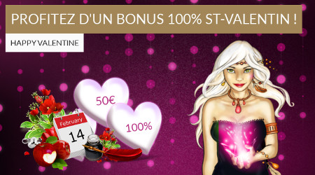 50 € de bonus pour la Saint-Valentin avec Lucky Games